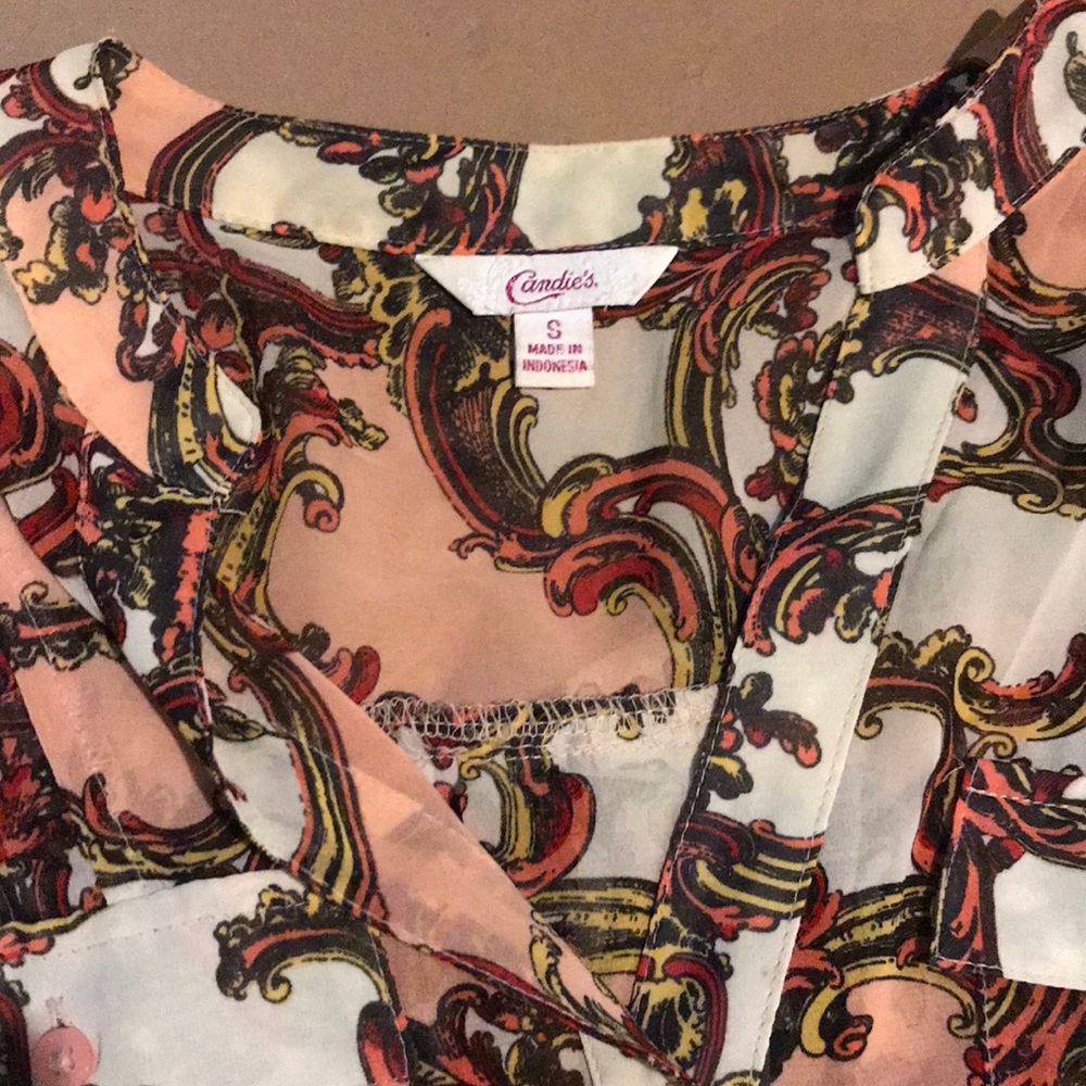 Candie’s sheer pink button down blouse - Picture 9 of 9